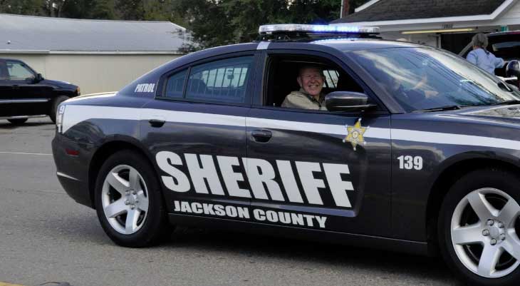 Mike Ezell in His Sheriffs Car