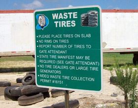 Image of sign for waste tires