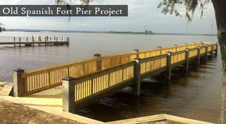 Wooden bridge leading into water